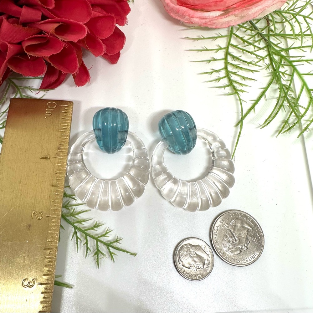 Retro Style⚜️Clear Acrylic Door Knocker Hoops - Picture 5 of 6